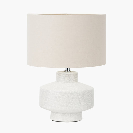 Elure White Crackle Effect Table Lamp