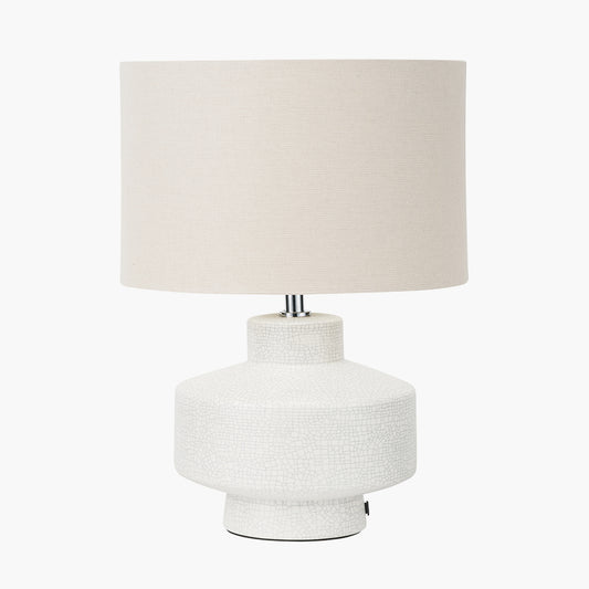 Elure White Crackle Effect Table Lamp