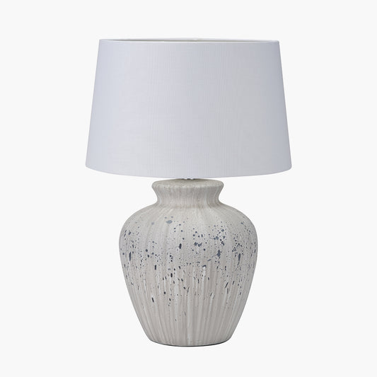 Kalli White and Grey Flecked Ceramic Table Lamp