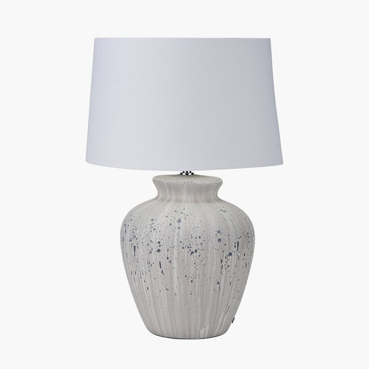 Kalli White and Grey Flecked Ceramic Table Lamp