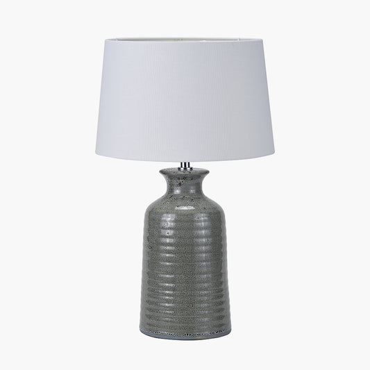 Helka Smokey Green Reactive Glaze Table Lamp