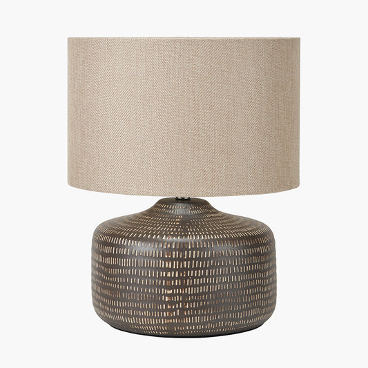 Kai Earth Coloured Textured Ceramic Table Lamp
