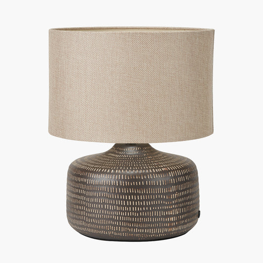 Kai Earth Coloured Textured Ceramic Table Lamp
