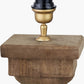 Kavya Antique Brown Turned Wood Table Lamp Base with Martigues 45cm White Boucle Tapered Lampshade