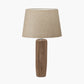 Inaya Natural Tapered Large Wood Table Lamp Base with Milos 40cm Natural Linen Tapered Lampshade