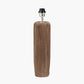 Inaya Natural Tapered Large Wood Table Lamp Base with Milos 40cm Natural Linen Tapered Lampshade