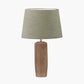 Inaya Natural Tapered Large Wood Table Lamp Base with Milos 40cm Pistachio Green Linen Tapered Lampshade