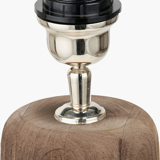 Inaya Natural Tapered Large Wood Table Lamp Base with Milos 40cm Pistachio Green Linen Tapered Lampshade