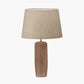 Inaya Natural Tapered Wood Table Lamp Base with Milos 35cm Natural Linen Tapered Lampshade