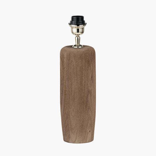 Inaya Natural Tapered Wood Table Lamp Base with Milos 35cm Natural Linen Tapered Lampshade