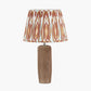 Inaya Natural Tapered Wood Table Lamp Base with Izara 35cm Cinnamon Ikat Patterned Mushroom Pleat Tapered Lampshade