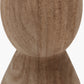 Ayra Natural Modernist Large Turned Wood Table Lamp Base with Winston 40cm Mustard Handloom Tapered Lampshade