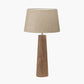 Esha Natural Conical Wood Table Lamp Base with Milos 35cm Natural Linen Tapered Lampshade