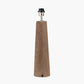 Esha Natural Conical Wood Table Lamp Base with Rouen 35cm White Boucle Cylinder Lampshade