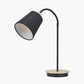 Juna Black Metal and Natural Wood Table Lamp