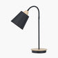 Juna Black Metal and Natural Wood Table Lamp