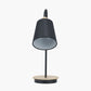 Juna Black Metal and Natural Wood Table Lamp