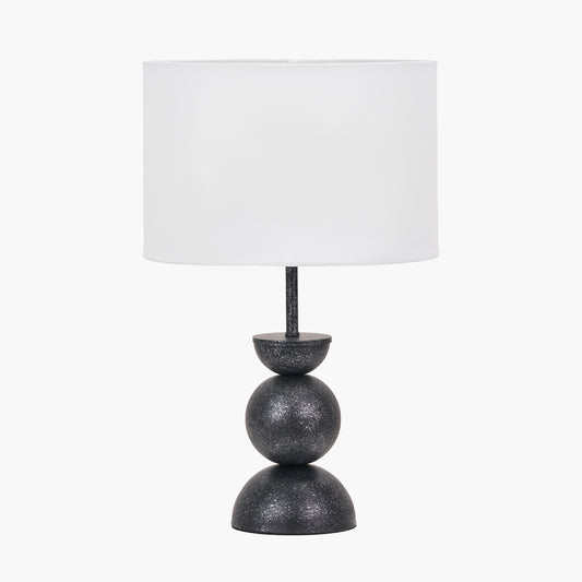 Vala Graphite Metal Textured Effect Ball Table Lamp