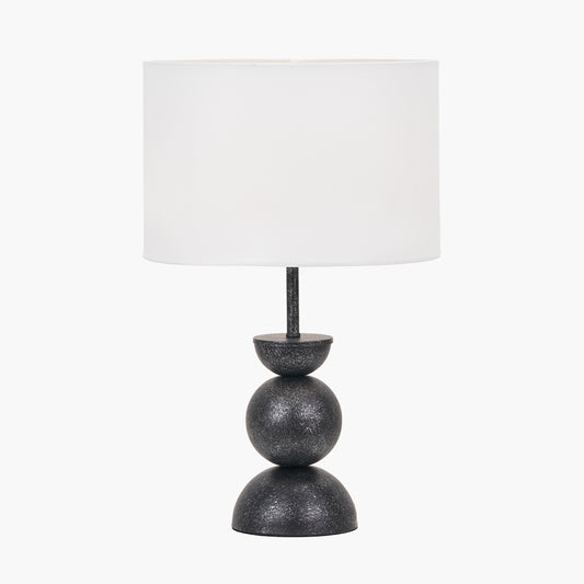Vala Graphite Metal Textured Effect Ball Table Lamp