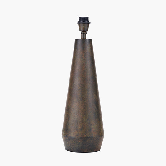 Arbor Verdi Gris Metal Conical Table Lamp Base with Milos 40cm Natural Linen Tapered Lampshade