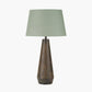 Arbor Verdi Gris Metal Conical Table Lamp Base with Milos 40cm Pistachio Green Linen Tapered Lampshade