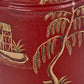 Landscape Red Hand Painted Metal Table Lamp Base with Harry 35cm Ivory Cotton Mix Cylinder Lampshade