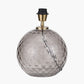 Camille Smoke Grey Circle Design Handcut Glass Table Lamp Base