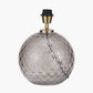 Camille Smoke Grey Circle Design Handcut Glass Table Lamp Base