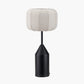 Oscar Black Metal and Natural Linen Structured Table Lamp