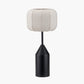 Oscar Black Metal and Natural Linen Structured Table Lamp