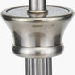 Salvatore Antique Silver Metal Table Lamp Base with Winston 35cm Grey Handloom Tapered Lampshade