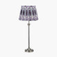 Salvatore Antique Silver Metal Table Lamp Base with Izara 35cm Lilac Ikat Patterned Mushroom Pleat Tapered Lampshade
