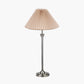 Salvatore Antique Silver Metal Table Lamp Base with Amelia 40cm Natural Linen Hard Pleat Tapered Lampshade