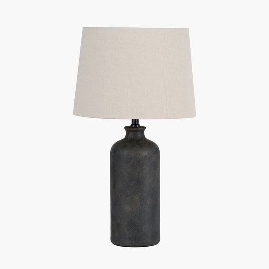 Kovu Matt Bronzed  Cylinder Ceramic Table Lamp