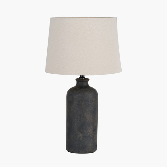 Kovu Matt Bronzed  Cylinder Ceramic Table Lamp