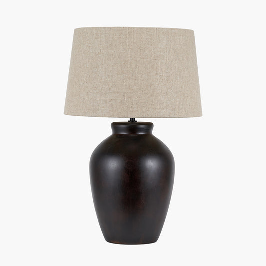 Espresso Black Brown Glaze Effect Ceramic Table Lamp