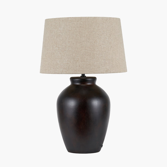 Espresso Black Brown Glaze Effect Ceramic Table Lamp