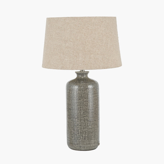 Lorient Slate Grey Textured Ceramic Table Lamp
