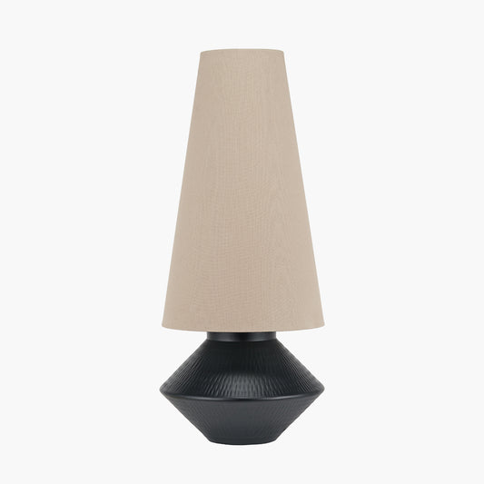 Nila Black Hammered Metal Diamond Table Lamp