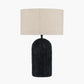 Ananya Black Paper Mache and Metal Textured Dome Table Lamp