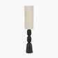 Sahana Black Ribbed Slim Wood Table Lamp