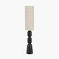 Sahana Black Ribbed Slim Wood Table Lamp