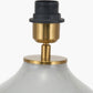Juno Sage and Mist Ombre Glass Table Lamp with Stellan 30cm Green Slubbed Silk Mix Gold Lined Cylinder Lampshade