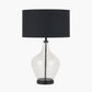 Rowen Clear Bottle Shaped Glass and Black Metal Table Lamp