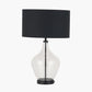 Rowen Clear Bottle Shaped Glass and Black Metal Table Lamp