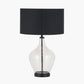 Rowen Clear Bottle Shaped Glass and Black Metal Table Lamp