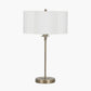 Seraphine Matt Antique Brass Metal and White Cotton Mix Scallop Shaded Table Lamp