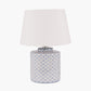 Demetri Grey and Blue Detail Ceramic Table Lamp