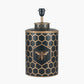 Black Honeycomb Hand Painted Metal Table Lamp Base with Harry 45cm Taupe Cotton Mix Cylinder Lampshade