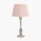 Captiva Grey Wash Mango Wood Table Lamp Base with Thiago 35cm Cinnamon Stripe Mushroom Pleat Tapered Lampshade